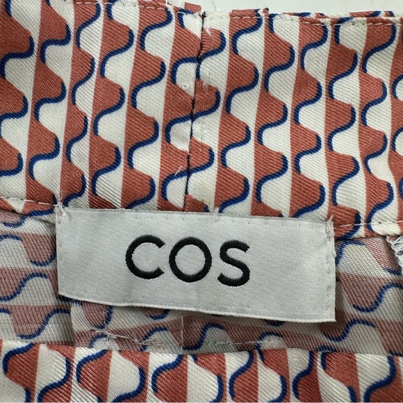 COS MIDI Satin Skirt Size Small A Line Pleated Belt Loops High Waist Side Slit - Picture 5 of 9